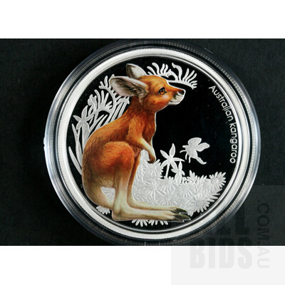 2010 50c Silver Colourised Coin - Bush Babies - Kangaroo