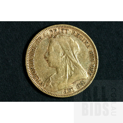 1894 Queen Victoria Gold Half Sovereign