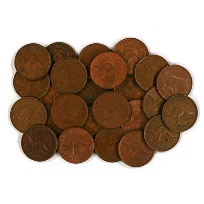 Australia Penny Coins 1943-1963 (x25)