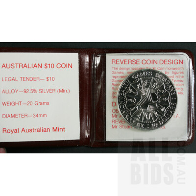 1984 $10 Silver UNC Coin - XII Commonwealth Games Brisbane