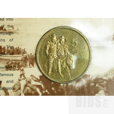 3x 1990 $5 Coins - ANZAC 75th Anniv
