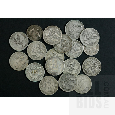 18x Australian Pre-1945 Silver Coins