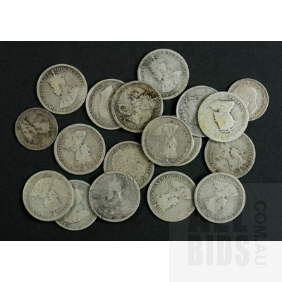 18x Australian Pre-1945 Silver Coins