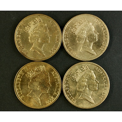 Australia $5 Coins (x4) Parliament ANZAC Sydney Olympics