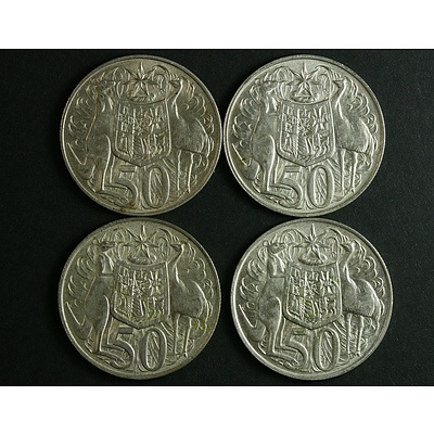 Australia Silver 1966 50 Cent Coins (x4)