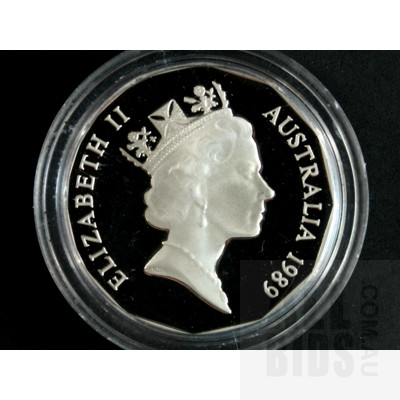1989 Silver Proof 50c Coin - Captain Cook from Masterpieces in Silver