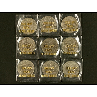 9 UK 1977 QEII Silver Jubilee Coins