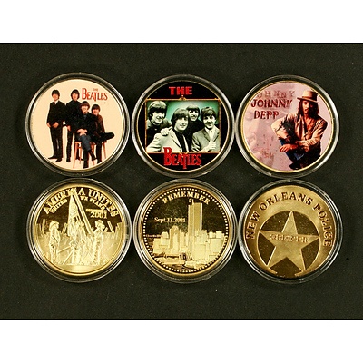 6 Commemorative Coins - Beatles 9/11 Police