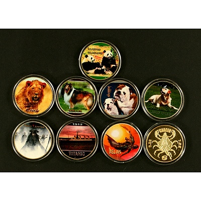 9 Cook Islands Commemorative Coins - Animals Movies