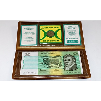 2x Last Two Dollar Note First Two Dollar Coin Sets
