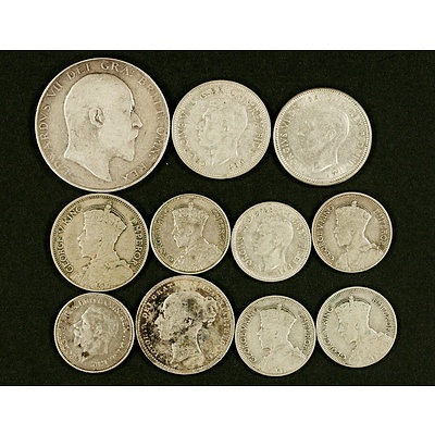 Australia NZ UK Silver Coins (x11)