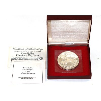 1976 Bahamas Flamingo Day Silver Proof Coin - Cased