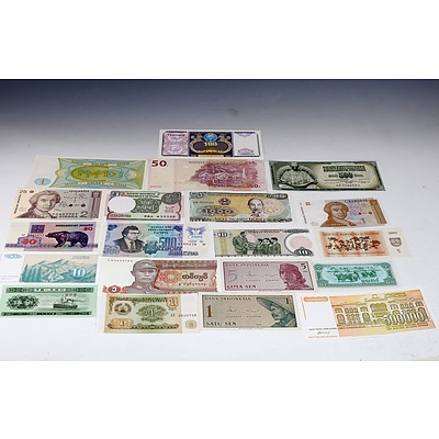 20x Uncirculated International Banknotes