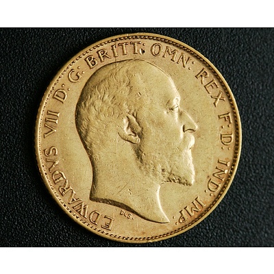 1909 M Gold Half Sovereign Coin King Edward VII 22ct gold