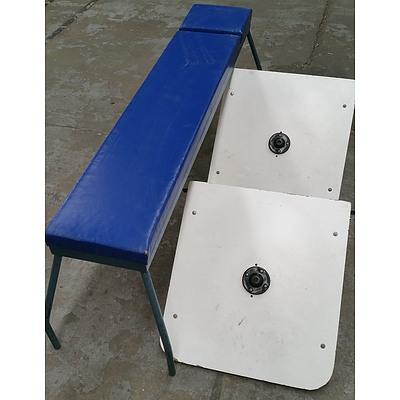 Two Speed Ball Brackets and Padded Gym Bench