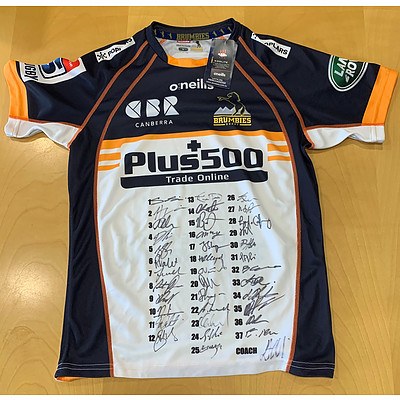 2020 Plus500 Brumbies Jersey with 38 Signatures PLUS $250 Framing Voucher from HangUps