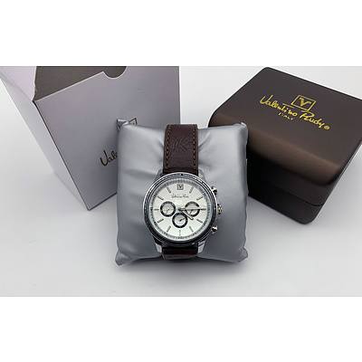 Valentino Rudy Men's Watch with Genuine Leather Band - Brand New