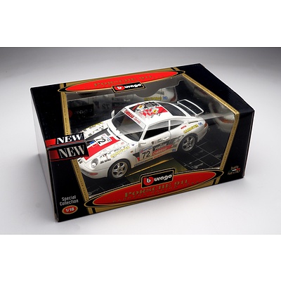 Burago Special Collection  1:18 Diecast Porsche 911 Carrera Racing in Display Box