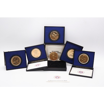 Six Cased American Revolution Bi-Centennial Commemorative Medals