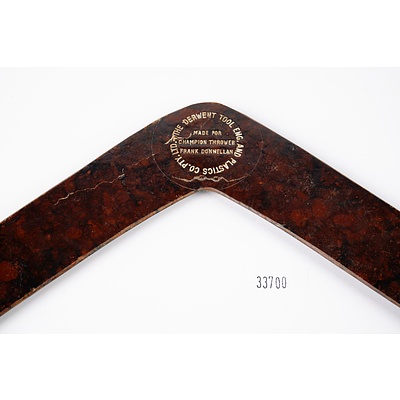 Vintage 'The Derwent Tool Eng. & Plastics Co' Bakelite Boomerang