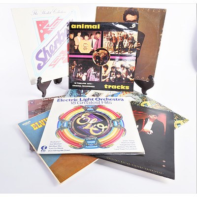Quantity of Ten Vinyl 12 inch LP Records Including The Animals, Sherbet, Elvis Costello and More