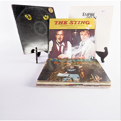 Quantity of 10 Vinyl 12 Inch LP Records Cats, The Sting, Brideshead Revisited and More