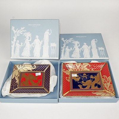 Two Boxed Wedgwood Imperial Pattern Porcelain Dishes