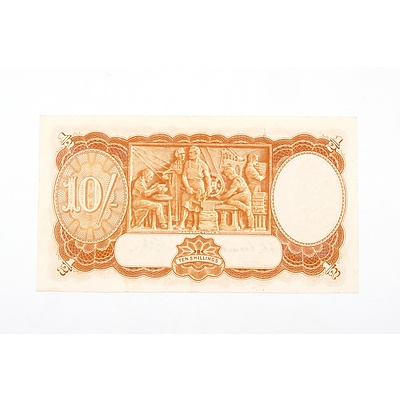 Australian 1949 Coombs/ Watt Ten Shilling Banknote, R14 A46776006