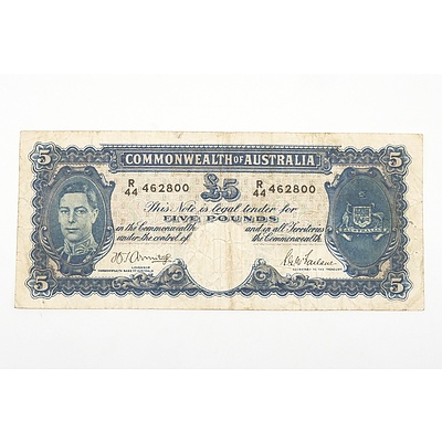 Australian 1941 Armitage/ McFarlane Five Pound Banknote, R46 R44462800
