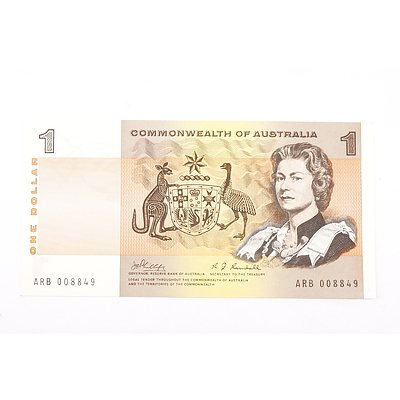 Australian 1969 Phillips/ Randall One Dollar Banknote, R73 ARB008849