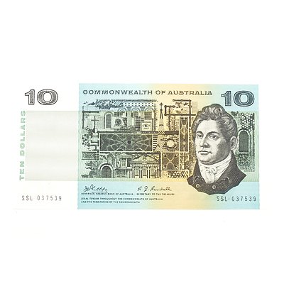 Australian 1968 Phillips/ Randall Ten Dollar Banknote, R303 SSL037539