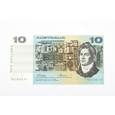 Australian 1974 Phillips/ Wheeler Ten Dollar Banknote, R305 TCJ896179