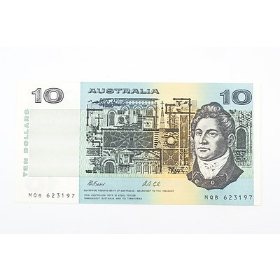 Australian 1991 Fraser/ Cole Ten Dollar Banknote, R313a MQB623197
