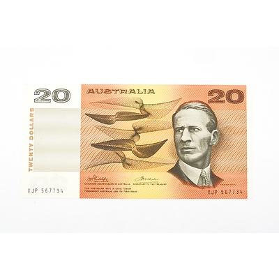 Australian 1972 Phillips/ Wheeler Twenty Dollar Banknote, R404 XJP567734