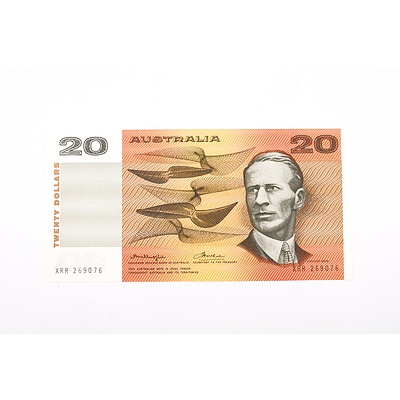  Australian 1976 Knight/ Wheeler Twenty Dollar Banknote, R406A XRR269076