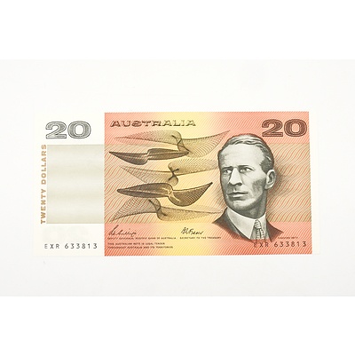 Australian 1989 Phillips/ Fraser Twenty Dollar Banknote, R411 EXR633813