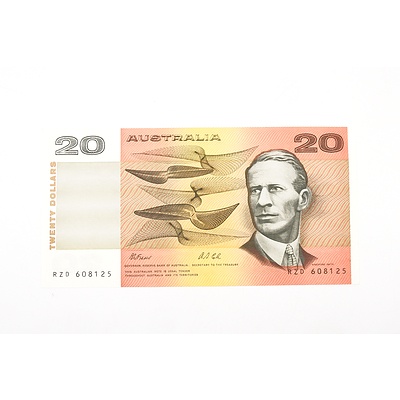Australian 1991 Fraser/ Cole Twenty Dollar Banknote, R413 RZD608125