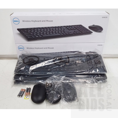 Dell (KM636) Wireless Keyboard and Mouse - Lot of 5 Sets