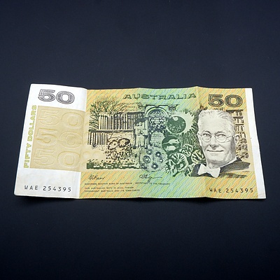 Australian Fraser/Higgins $50 Note, WAE 254395