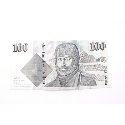 Australian Cole/ Fraser $100 Note, ZJJ123517