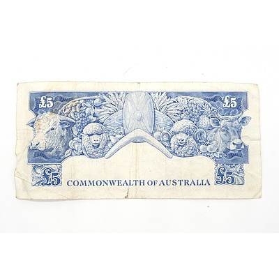 Commonwealth of Australia Coombs/ Wilson 5 Pound Note, TB38 921362