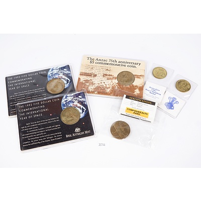 Collection of Commemorative Medallions, ANZAC 75th Anniversary, 1992 International Year of Space (2) and More