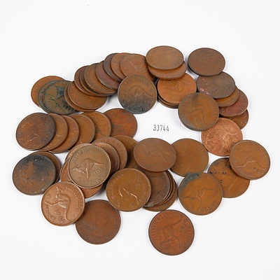 Collection of Australian 1940s and 1950s Pennies