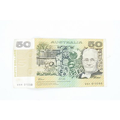 Australian Fraser/Cole $50 Note, WNH010380