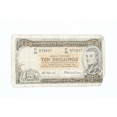 Commonwealth of Australia Coombs/Wilson Ten Shillings Note, AE86075837