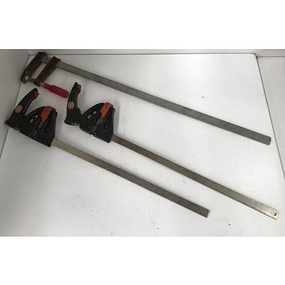 Bar and F Clamps -Lot Of Three