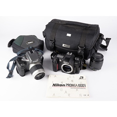 Nikon Pronea 600i Digital Camera, Nikon F80 and Nikon 24-70mm Lens in Bag