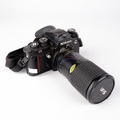 Nikon F3 Camera with Sun Macro Zoom 35-135mm Lens
