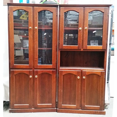 Pair of Rustic Pine Display Cabinets