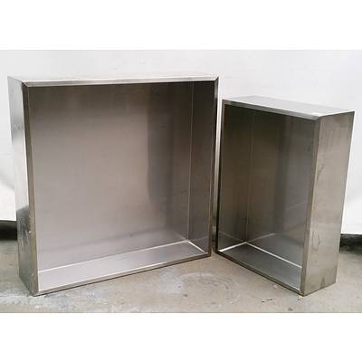 Two Stainless Steel Water Feature Bases